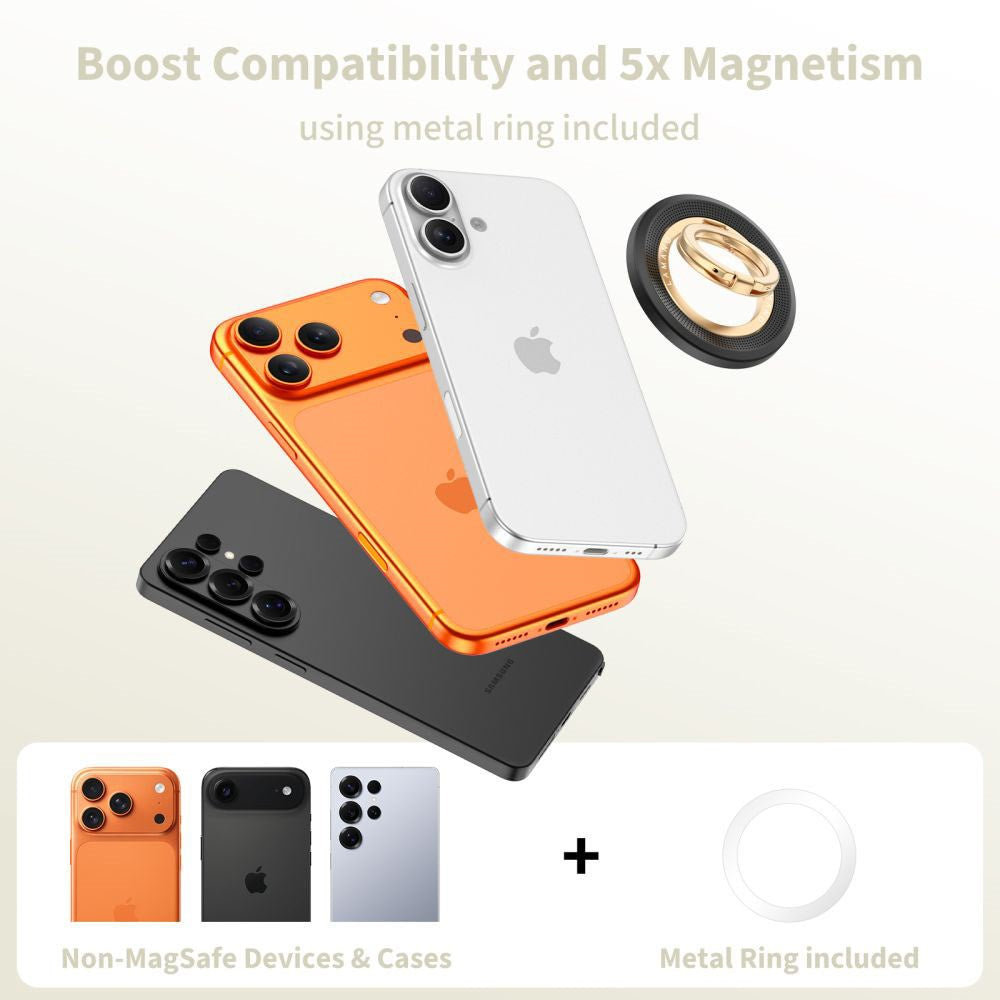 Tech-Protect Lamano Magnetisk Mobil Ring - MagSafe Kompatibel - Svart / Gull