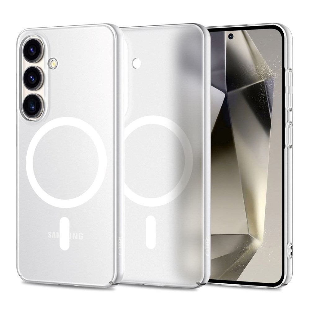 Samsung Galaxy S25 Tech-Protect MagSlim Deksel - MagSafe Kompatibel - Matt Hvit