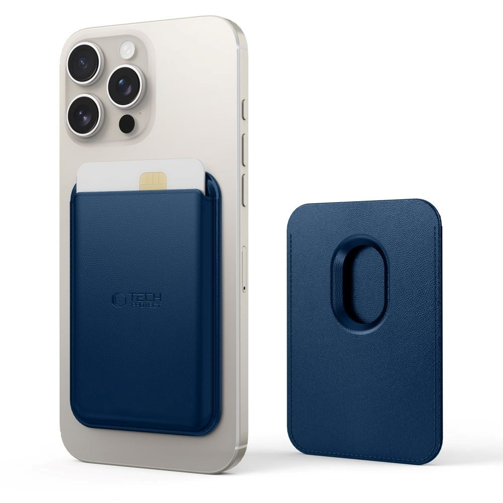 Tech-Protect MagWallet Kunstskinn Kortholder - MagSafe Kompatibel - Blå