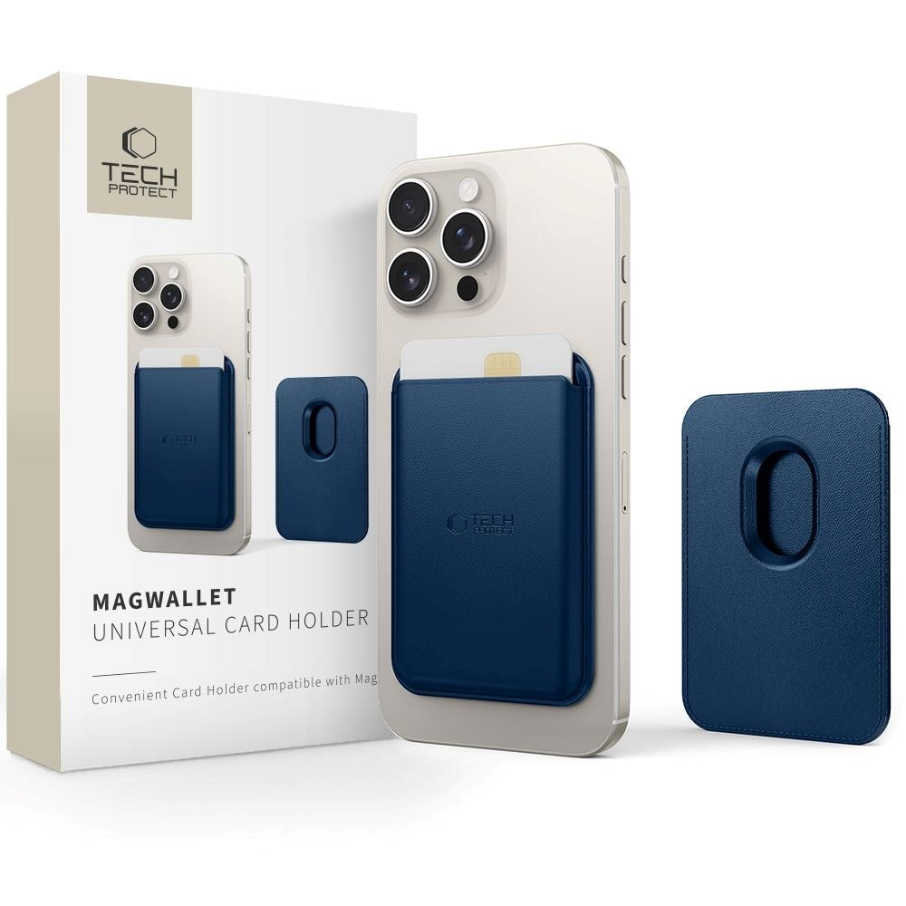 Tech-Protect MagWallet Kunstskinn Kortholder - MagSafe Kompatibel - Blå