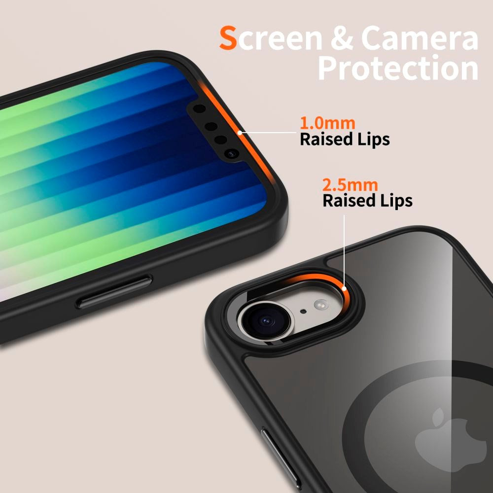 iPhone 16e Tech-Protect Magmat Deksel - MagSafe Kompatibel - Gjennomsiktig / Svart