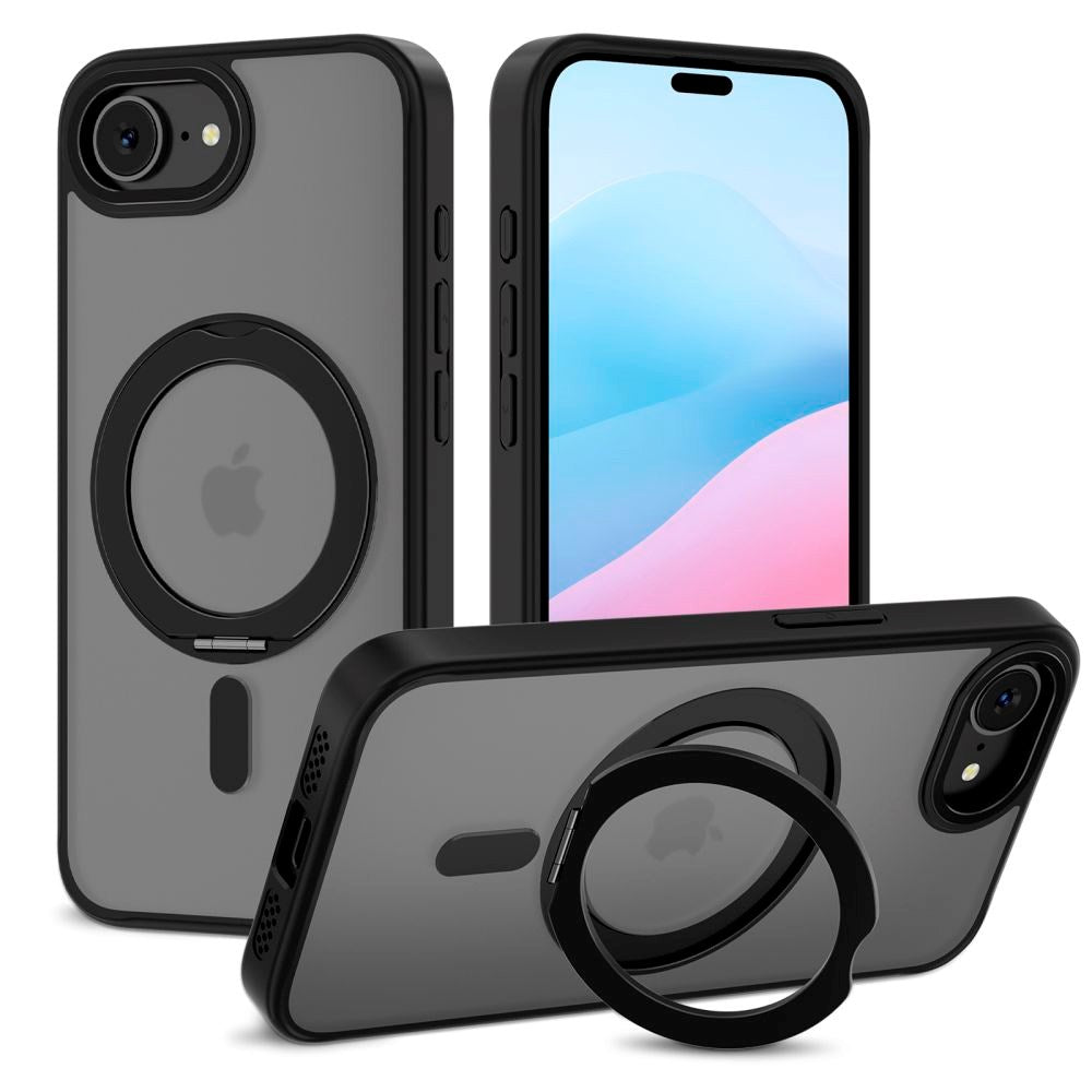 iPhone 16e Tech-Protect MagRing Deksel - MagSafe Kompatibel - Matt Svart