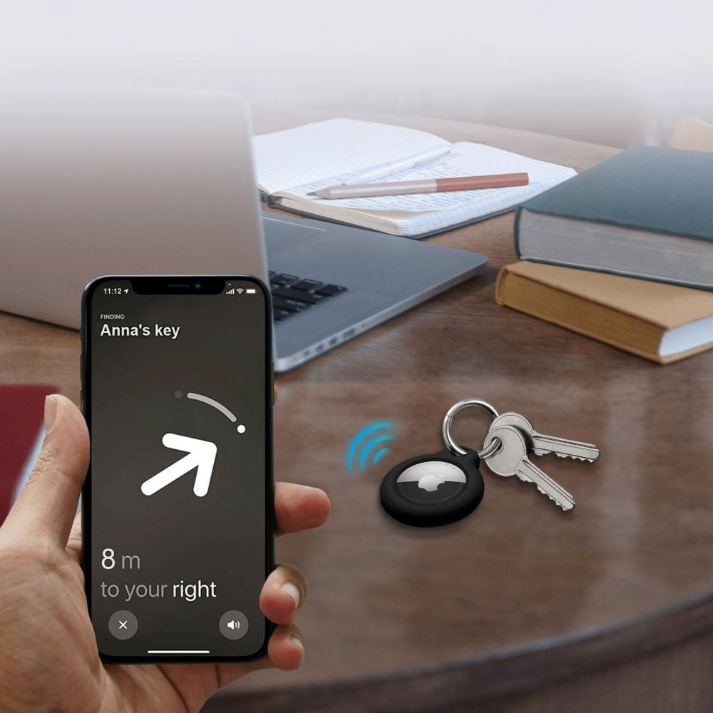 Tech-Protect AirTag Rough Deksel Med Karabinkrok - 2 stk. - Svart