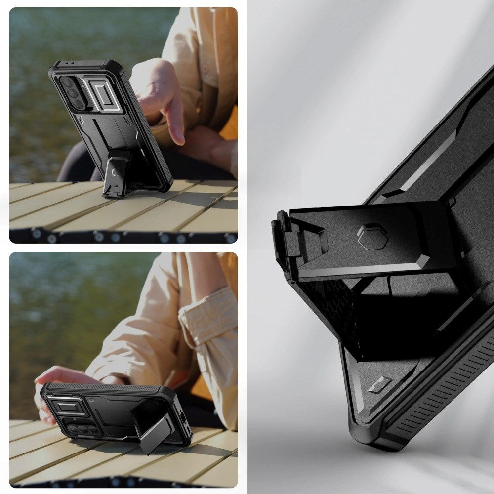 Samsung Galaxy A56 (5G) Tech-Protect Kevlar Pro Hardplast Deksel med Skjermbeskytter & Kickstand - Svart