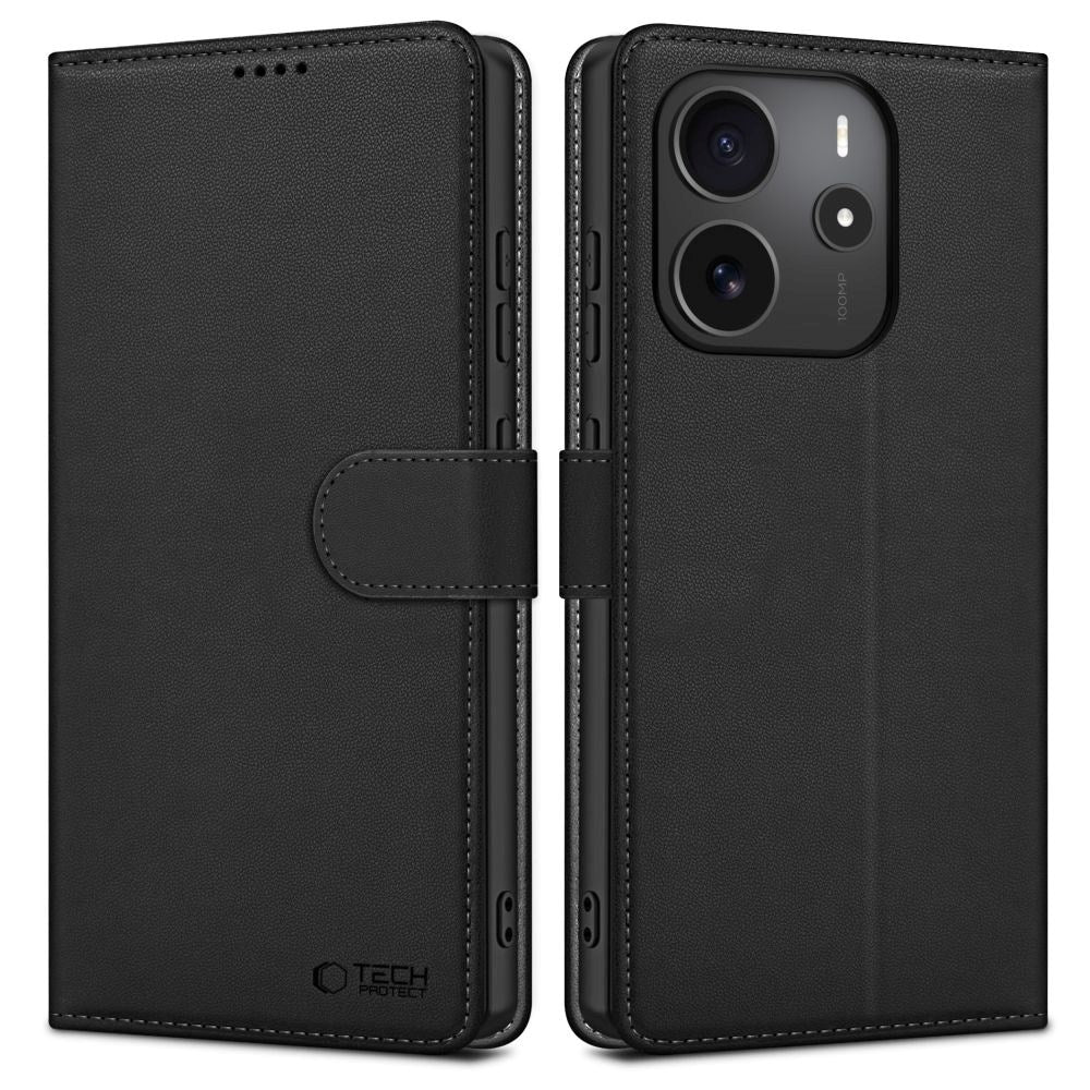 Xiaomi Redmi Note 14 (4G) Tech-Protect Wallet m. Pung - Svart