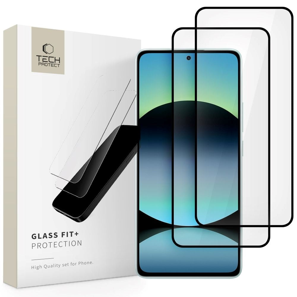 Xiaomi Redmi Note 14 (4G) / (5G) Tech-Protect Glass Fit+ Skjermbeskytter - 2 Stk. - Gjennomsiktig