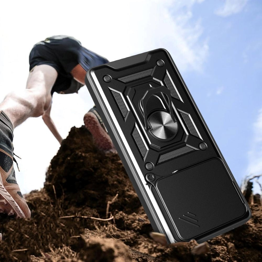 Xiaomi Redmi Note 14 (5G) Tech-Protect Camshield Deksel med Magnetisk Ring og Stativfunksjon - Svart