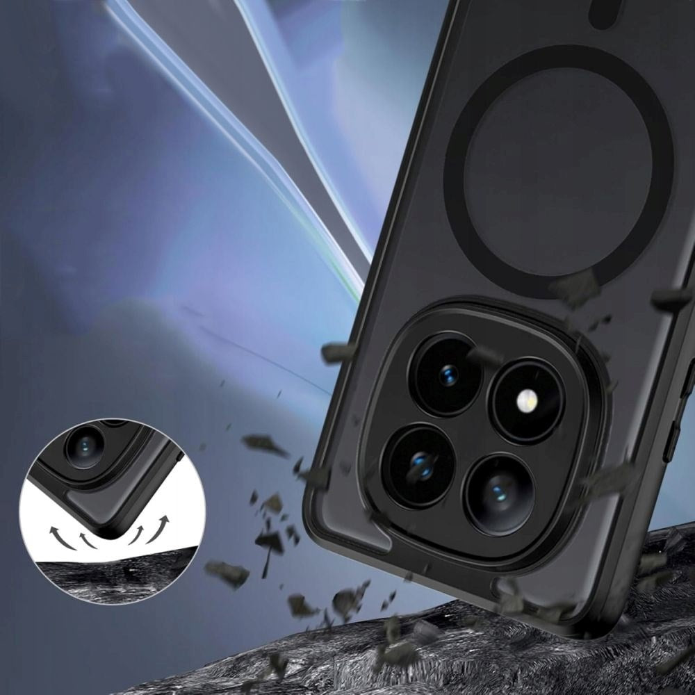 Xiaomi Redmi Note 14 Pro (5G) Tech-Protect MagMat Plast Deksel - MagSafe Kompatibel - Gjennomsiktig / Svart