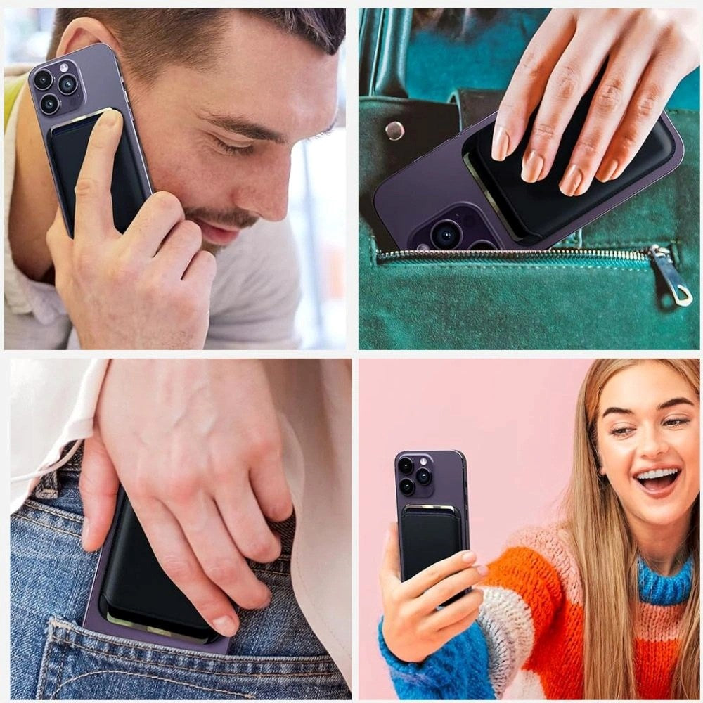 Tech-Protect MagWallet Kunstskinn Kortholder - MagSafe Kompatibel - Svart Carbon