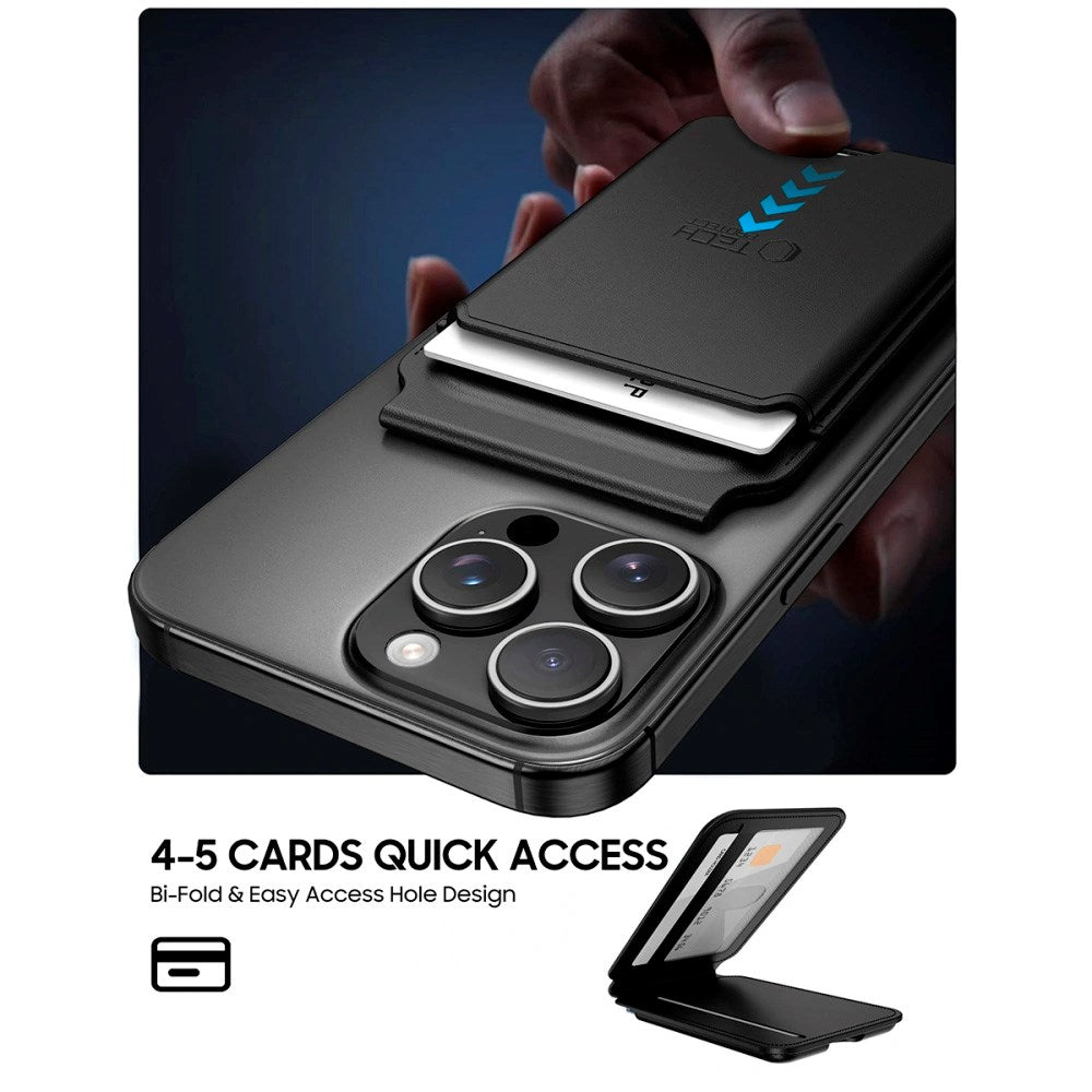 Tech-Protect MagWallet Stand Kortholder - MagSafe Kompatibel - Svart