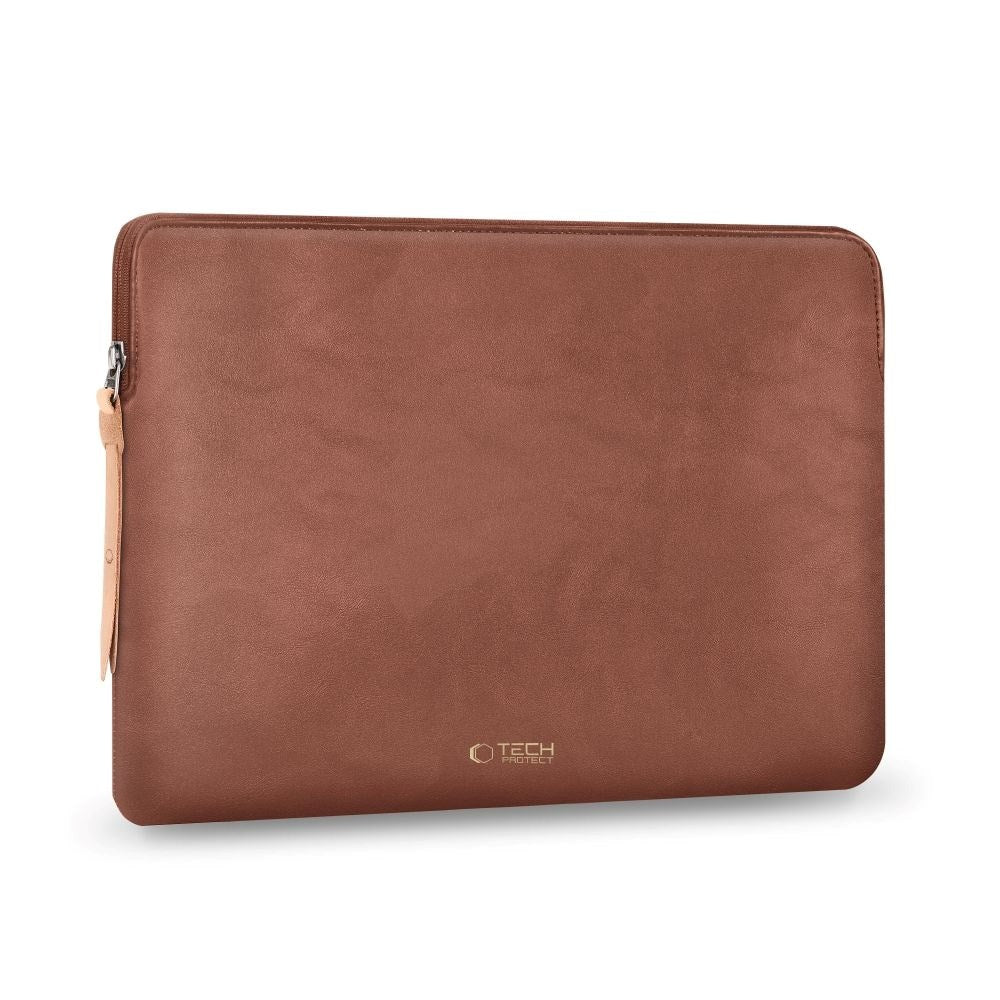 Tech-Protect MacBook / Laptop 15-16" Kunstskinn Sleeve med Fôret Innside - Brown