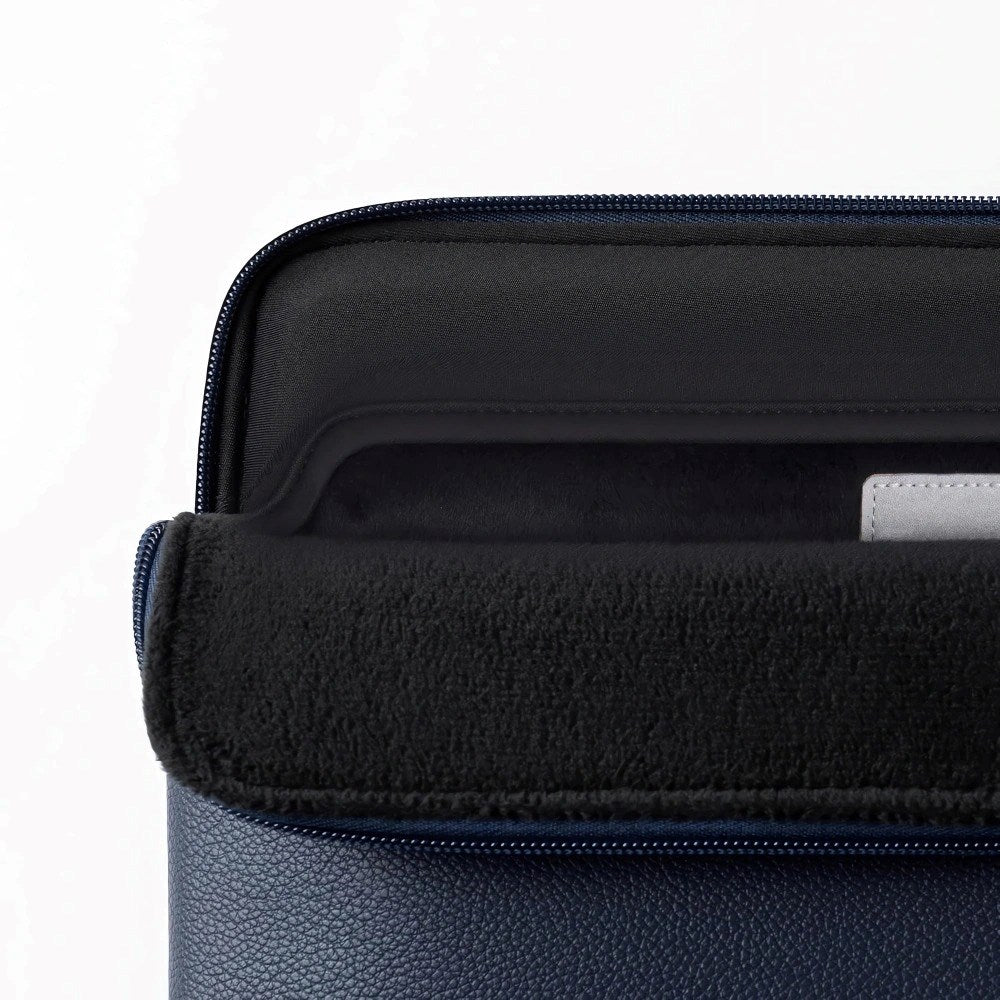 Tech-Protect MacBook / Laptop 15-16" Kunstskinn Sleeve med Fôret Innside - Navy Blue