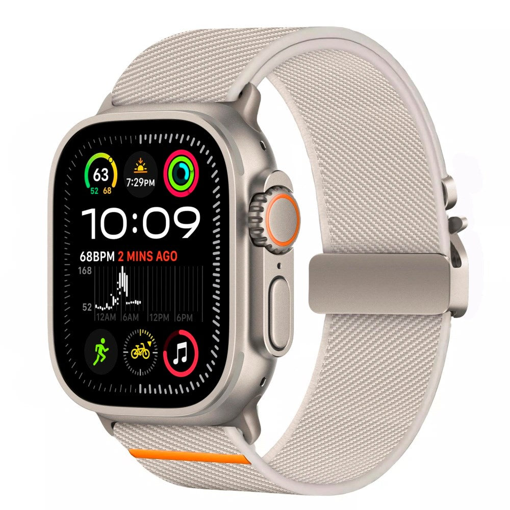 Apple Watch (42 / 44 / SE / 45 / 46 / 49mm) Tech-Protect Nylon Rem m. Metallås - Titanium