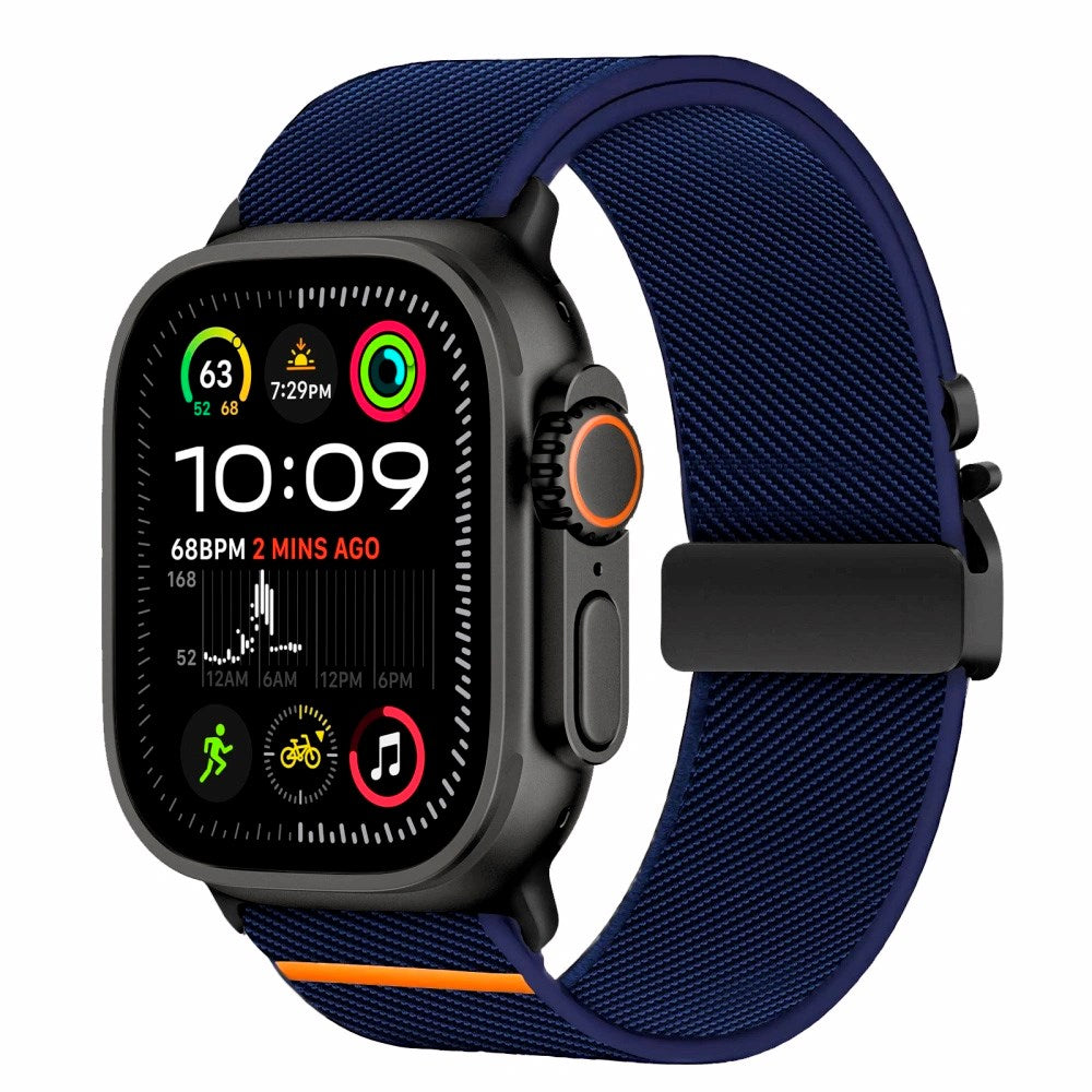 Apple Watch (42 / 44 / SE / 45 / 46 / 49mm) Tech-Protect Nylon Rem m. Metallås - Blå