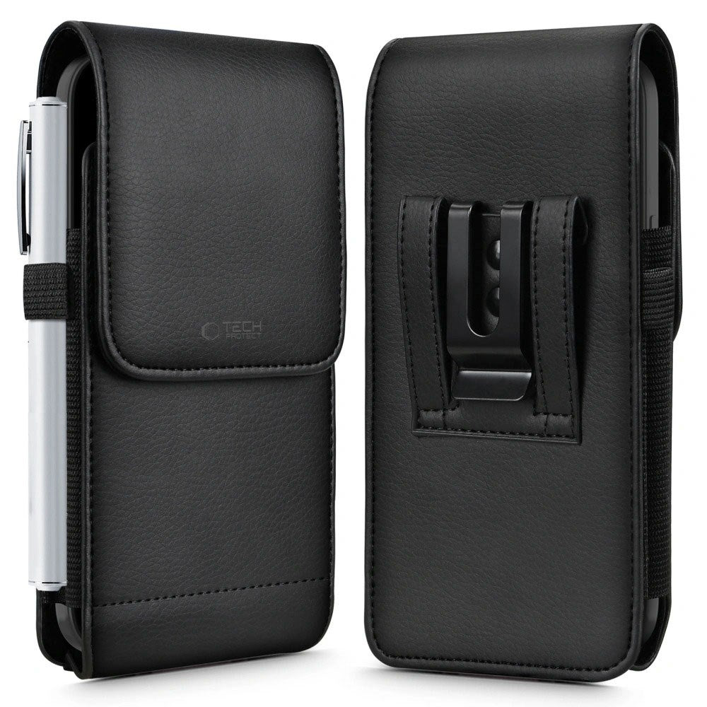 Tech-Protect Universal Kunstskinn Mobil Etui - Mål (16.5 x 9.1 x 2.4 cm) - Svart