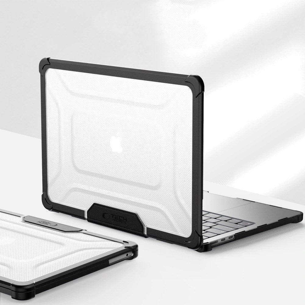 MacBook Air 13" M2 / M3 / M4 (2022 - 2025) Tech-Protect SmartShell Pro Deksel - Svart / Gjennomsiktig