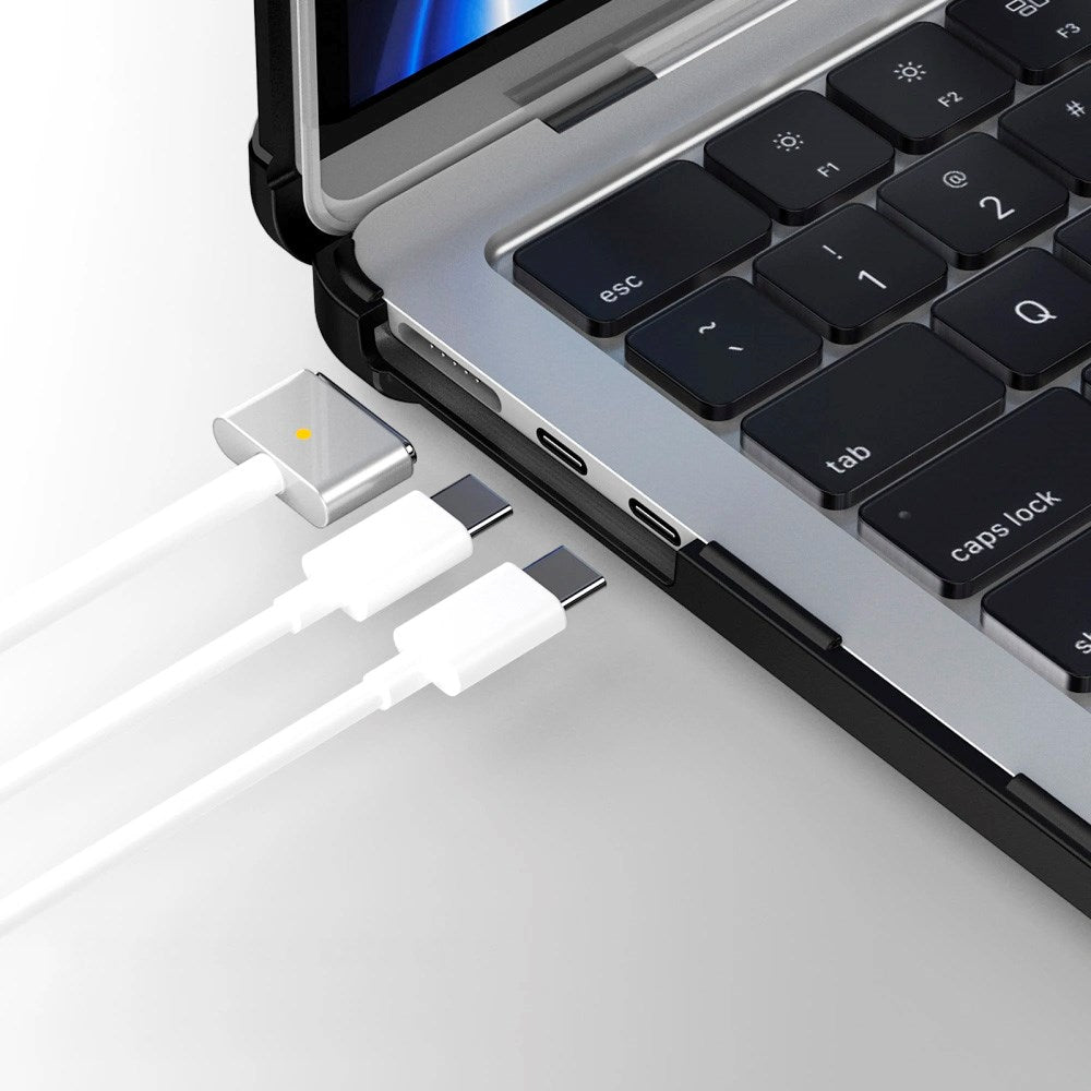 MacBook Air 13" M2 / M3 / M4 (2022 - 2025) Tech-Protect SmartShell Pro Deksel - Svart / Gjennomsiktig