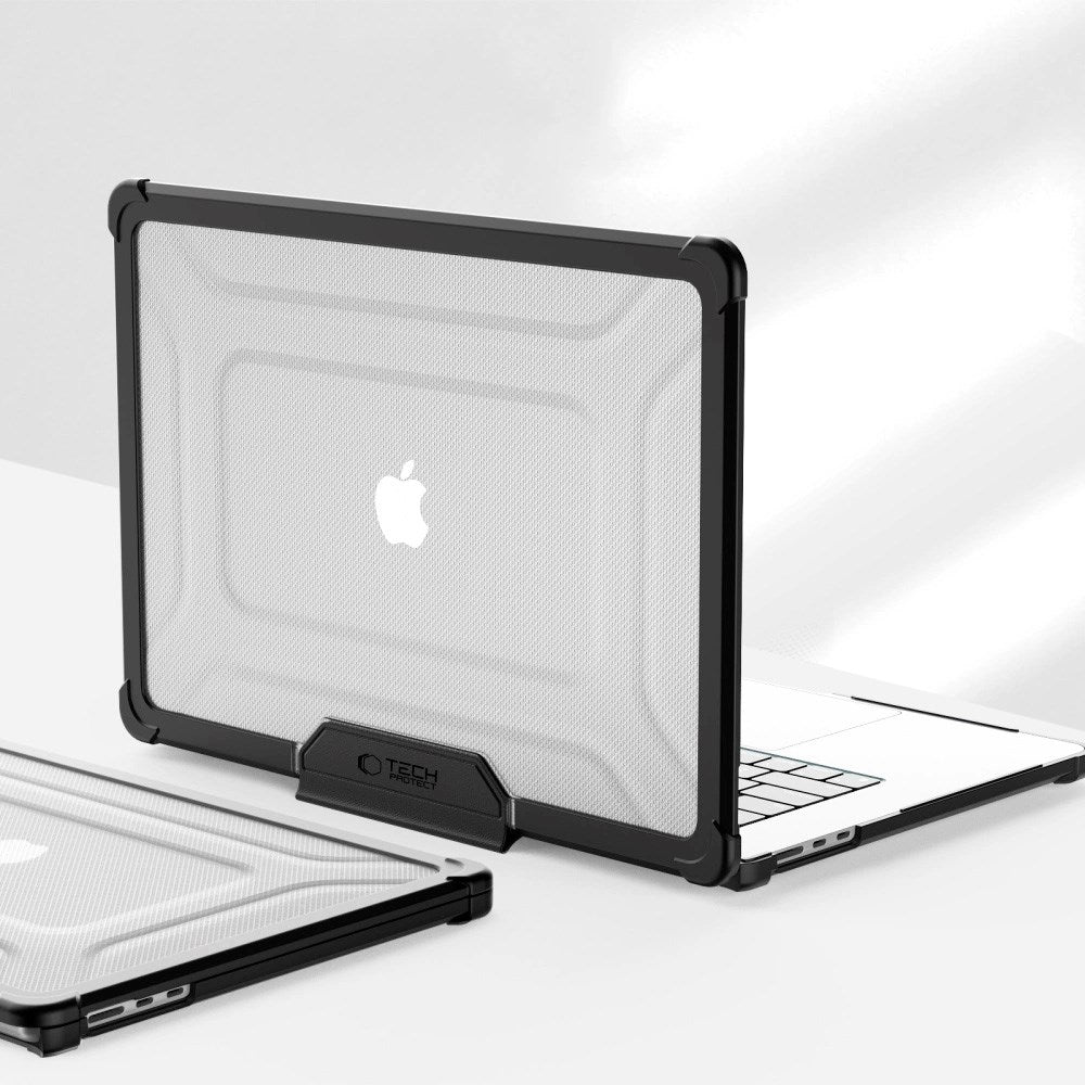 MacBook Air 15" M2 / M3 / M4 (2023 - 2025) Tech-Protect SmartShell Pro Deksel - Svart / Gjennomsiktig
