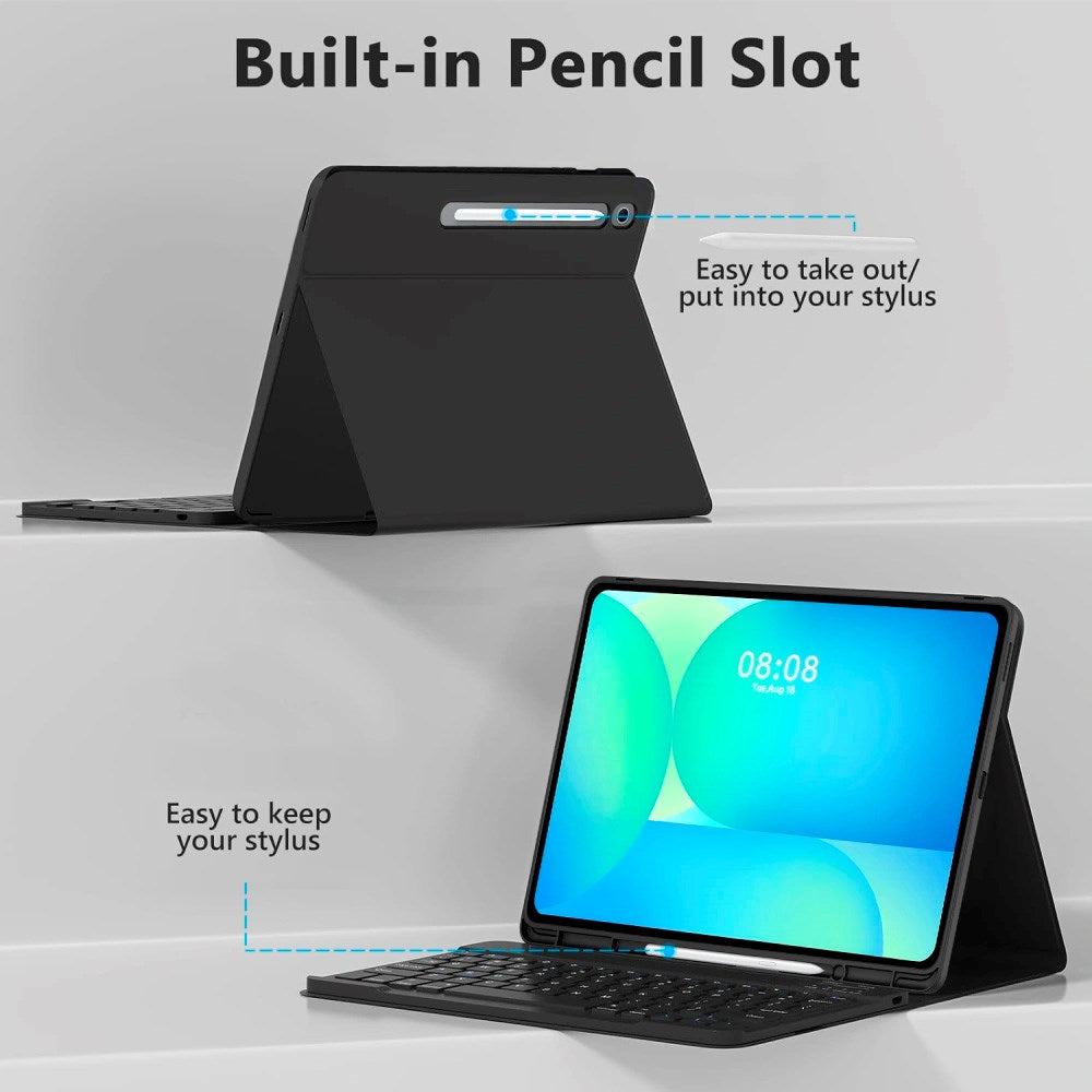 Samsung Galaxy Tab S10 FE+ (Plus) Tech-Protect Deksel med Engelsk Tastatur - Svart