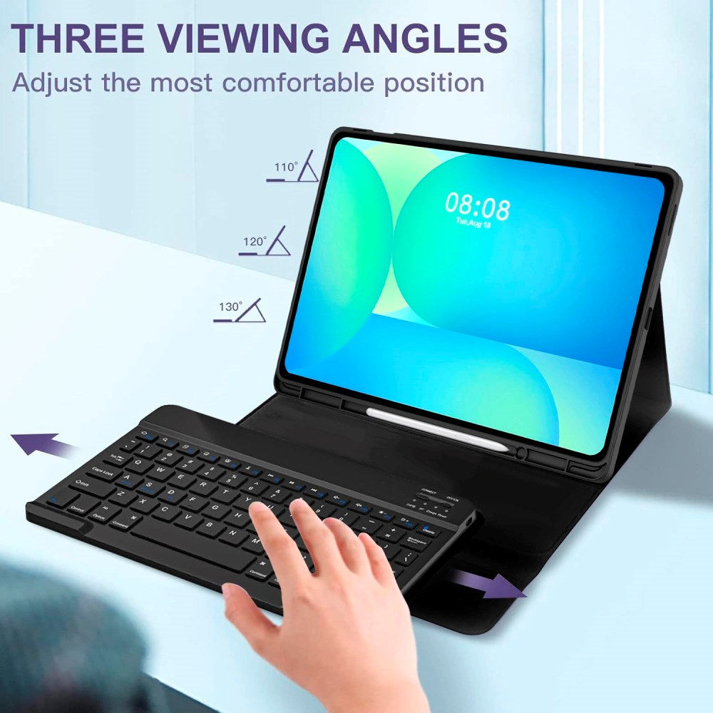 Samsung Galaxy Tab S10 FE+ (Plus) Tech-Protect Deksel med Engelsk Tastatur - Svart