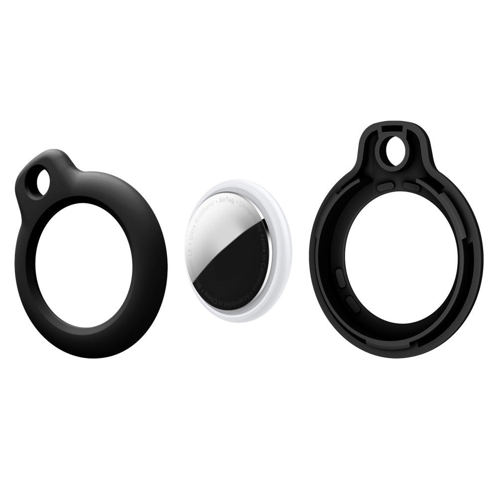 Apple AirTag 1. & 2. Gen. Tech-Protect Rough Plast Deksel m. Karabinkrok - 4 stk - Svart