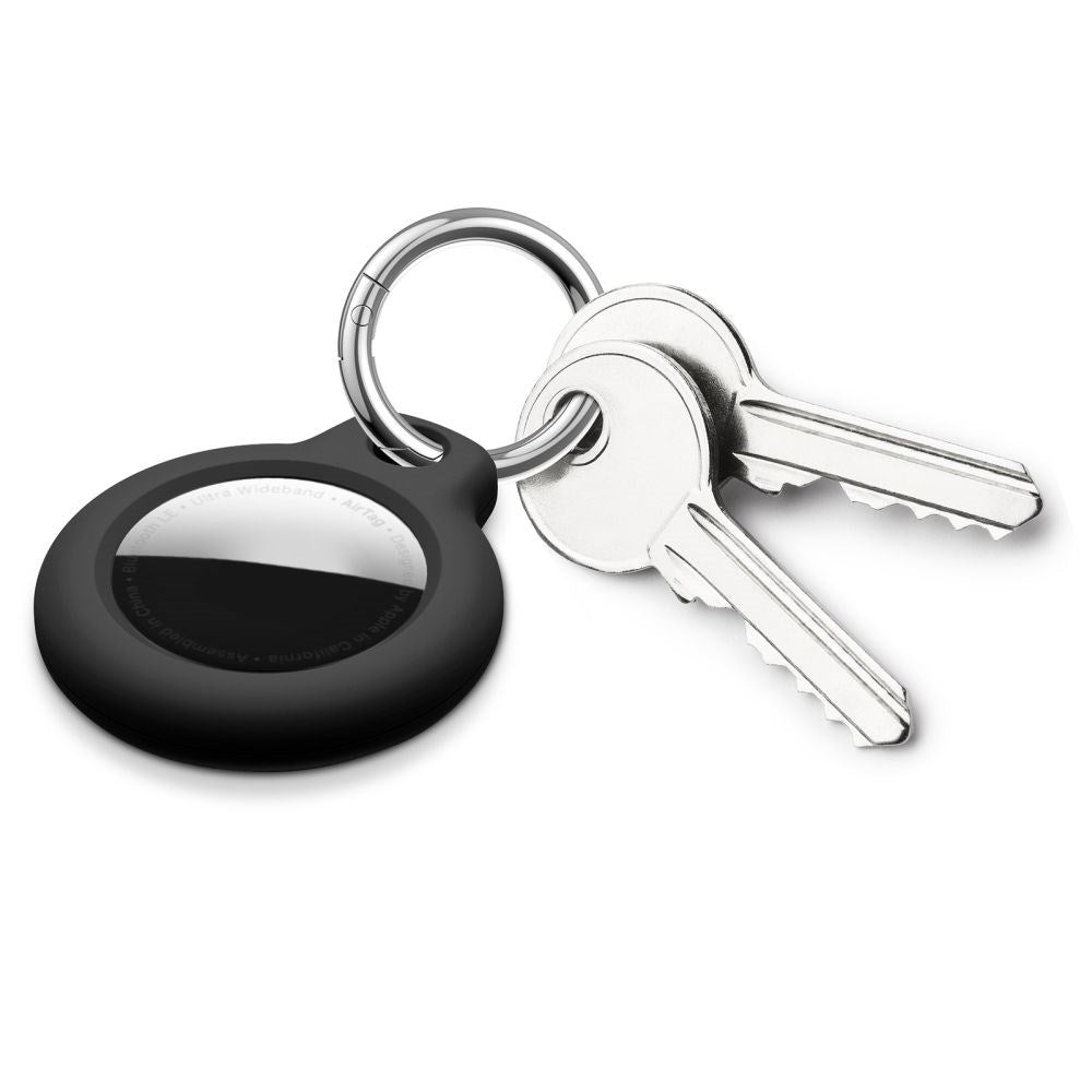 Apple AirTag 1. & 2. Gen. Tech-Protect Rough Plast Deksel m. Karabinkrok - 4 stk - Svart