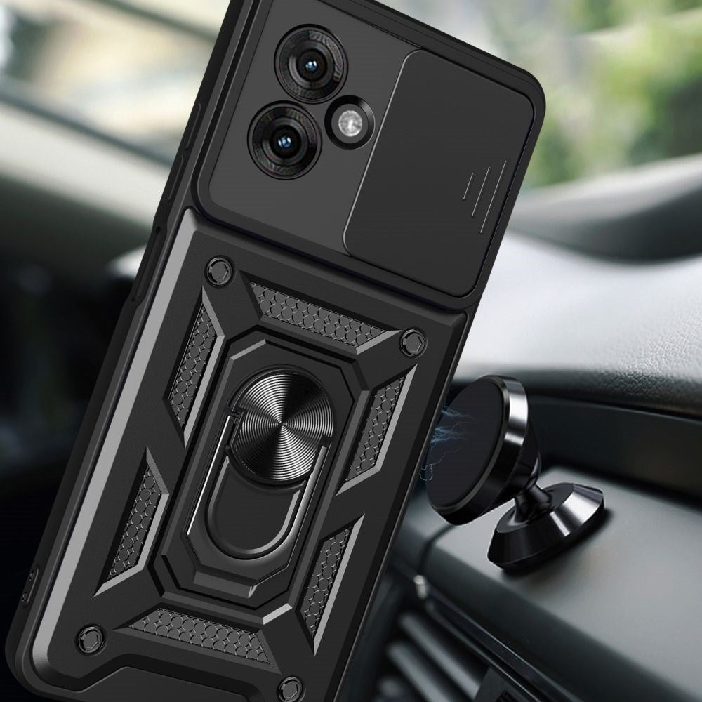 Motorola Moto G55 5G Tech-Protect Camshield Deksel med Magnetisk Ring og Stativfunksjon - Svart