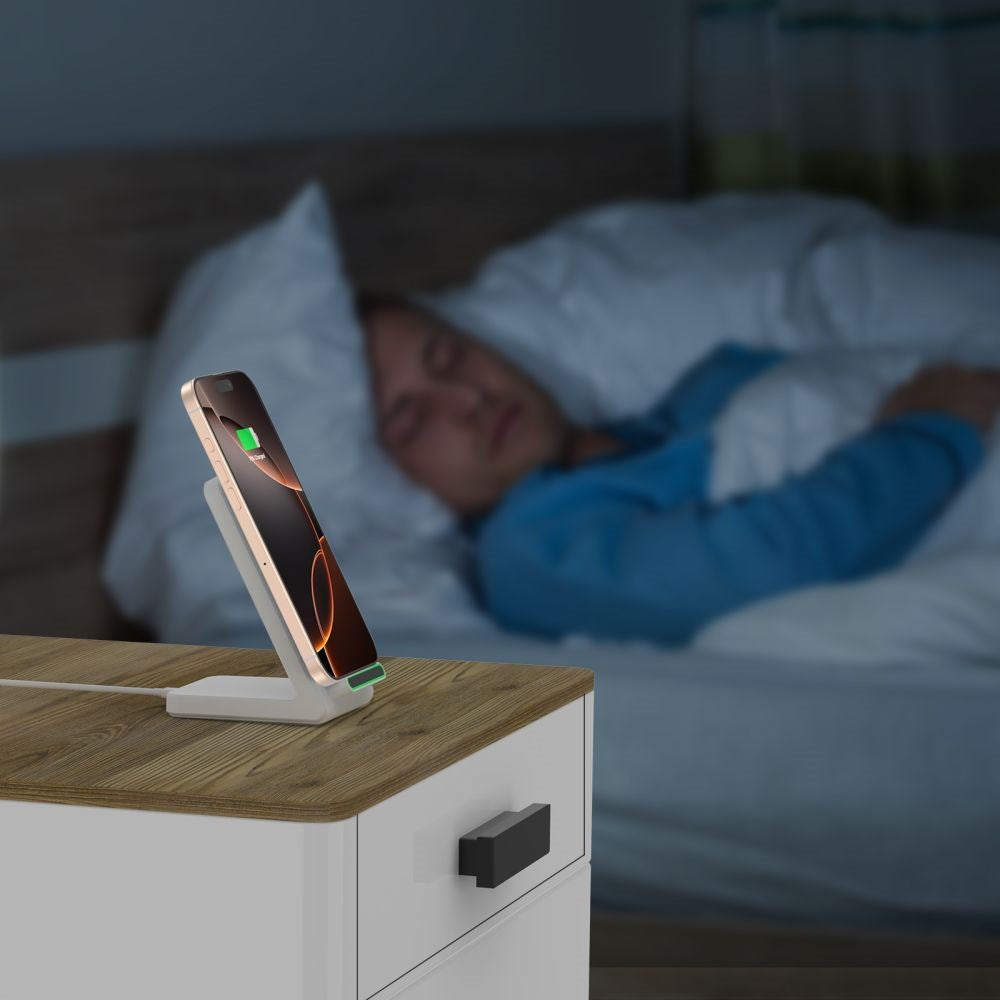 Tech-Protect Qi-15W-A40 Trådløs Lader med Holder - Hvit