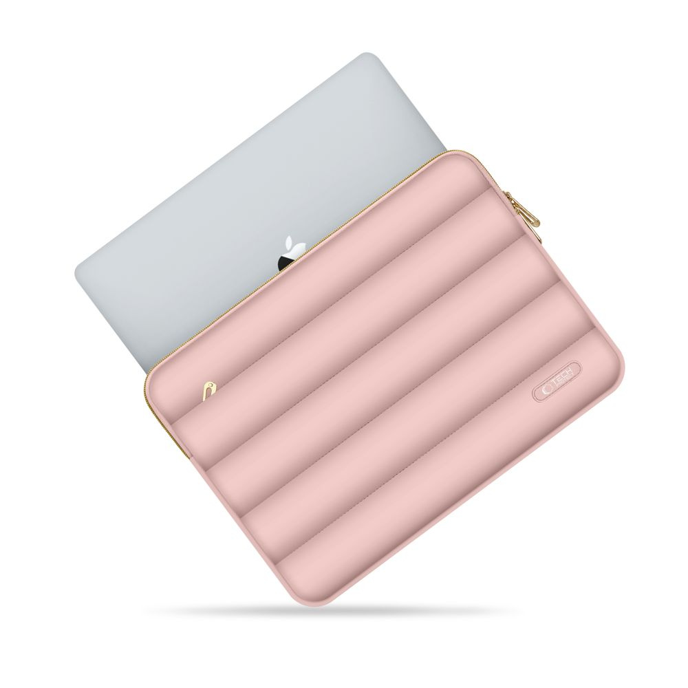 Tech-Protect Puffy MacBook / Laptop 15-16" Sleeve m. Liten Veske - Rosa