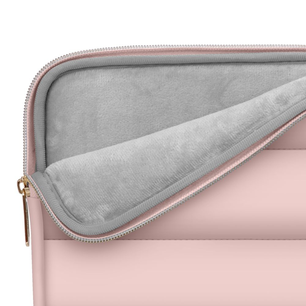 Tech-Protect Puffy MacBook / Laptop 15-16" Sleeve m. Liten Veske - Rosa