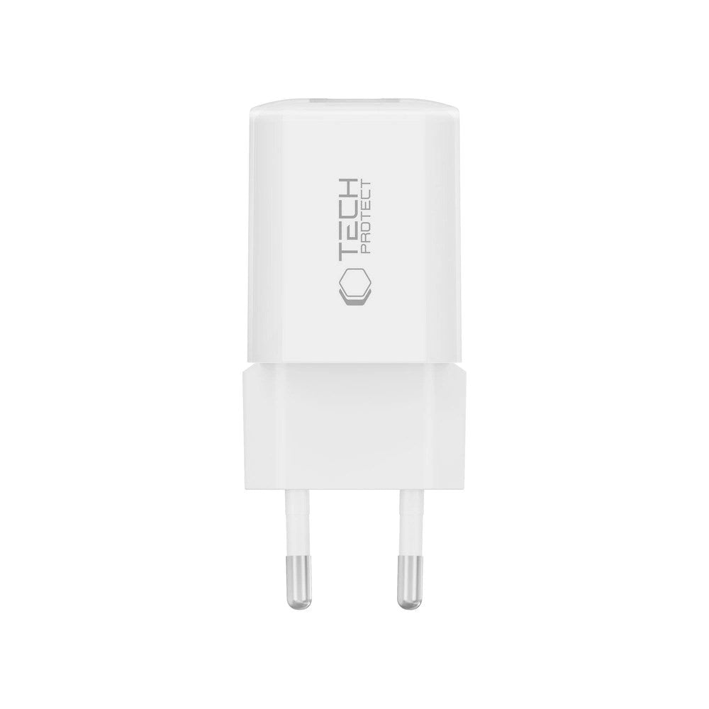 Tech-Protect 33W Vegglader m. 1x USB-A & 1x USB-C - Hvit