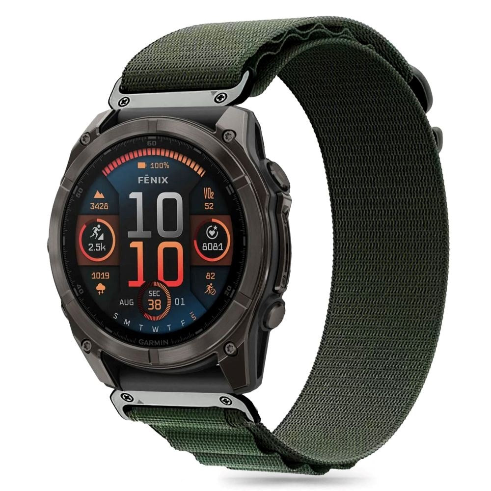 Universal Garmin 26mm QuickFit Tech-Protect Nylon Pro Rem - Mørkegrønn