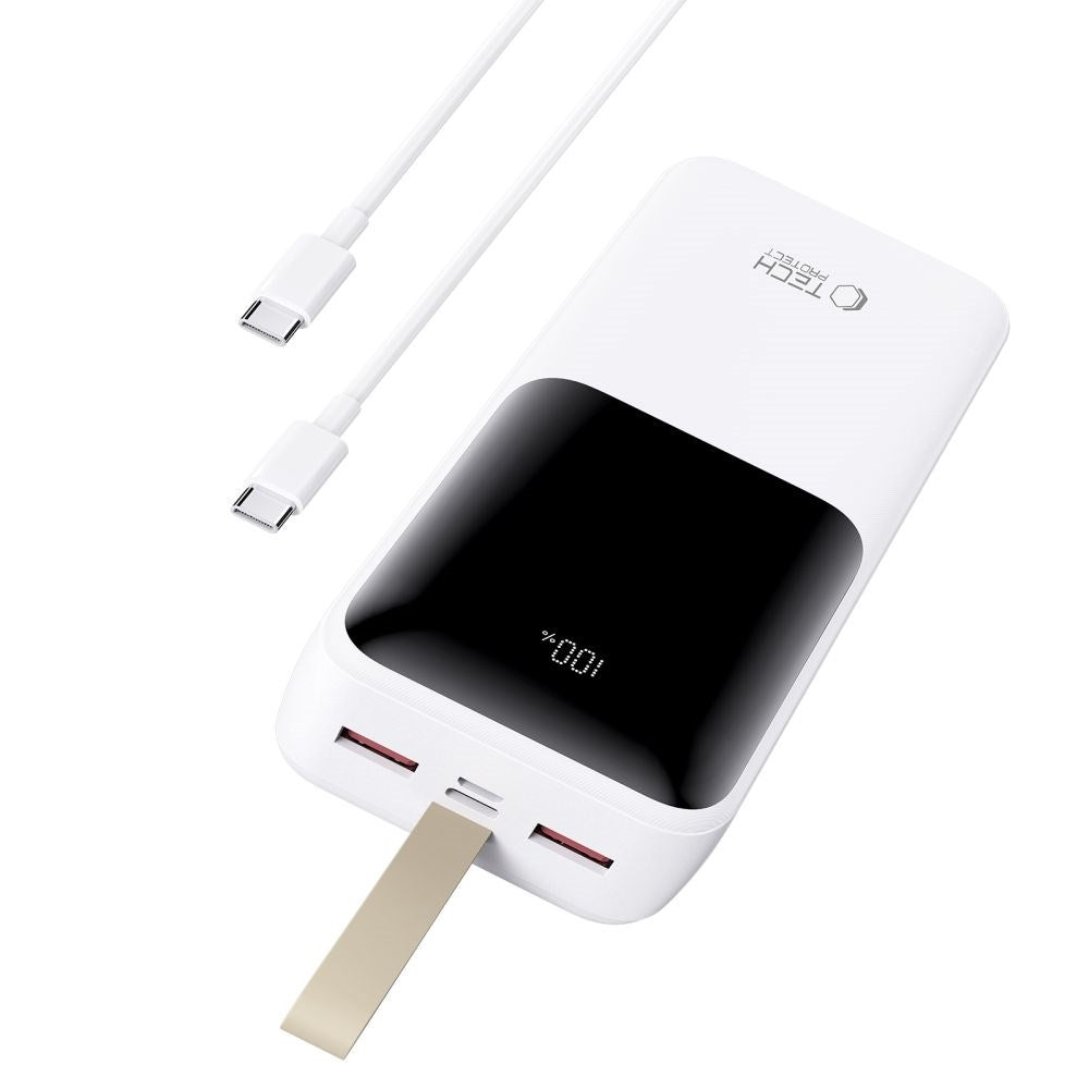 Tech-Protect Powerbank 10000mAh – Rask lading med 22.5W - Hvit