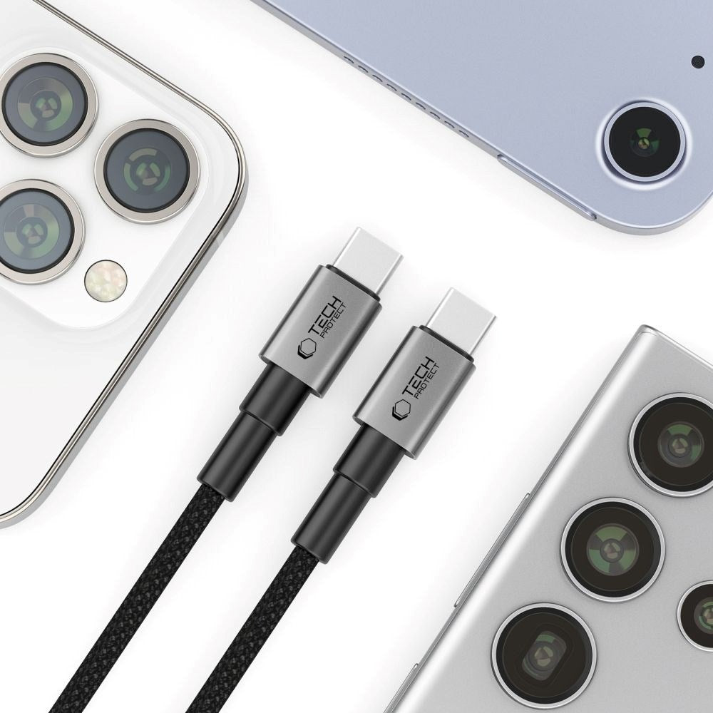 Tech-Protect Ultraboost DNA PD 100W/5A USB-C til USB-C-Kabel 1m - Svart / Mørkegrå