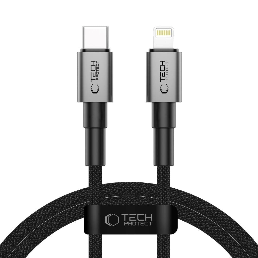 Tech-Protect Ultraboost DNA PD 27W/3A Lightning til USB-C-Kabel 1m - Svart / Mørkegrå