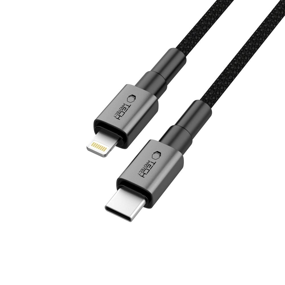 Tech-Protect Ultraboost DNA PD 27W/3A Lightning til USB-C-Kabel 2m - Svart / Mørkegrå
