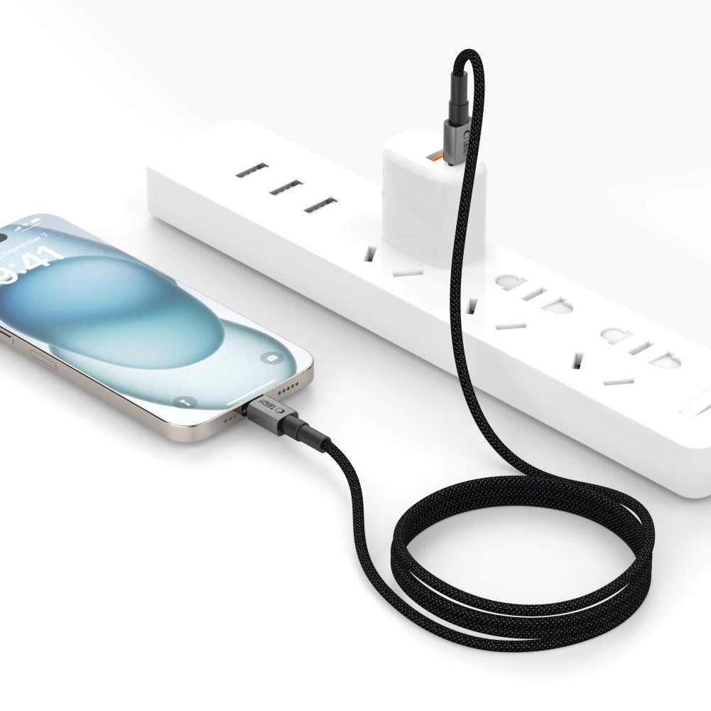 Tech-Protect Ultraboost DNA PD 27W/3A Lightning til USB-C-Kabel 2m - Svart / Mørkegrå