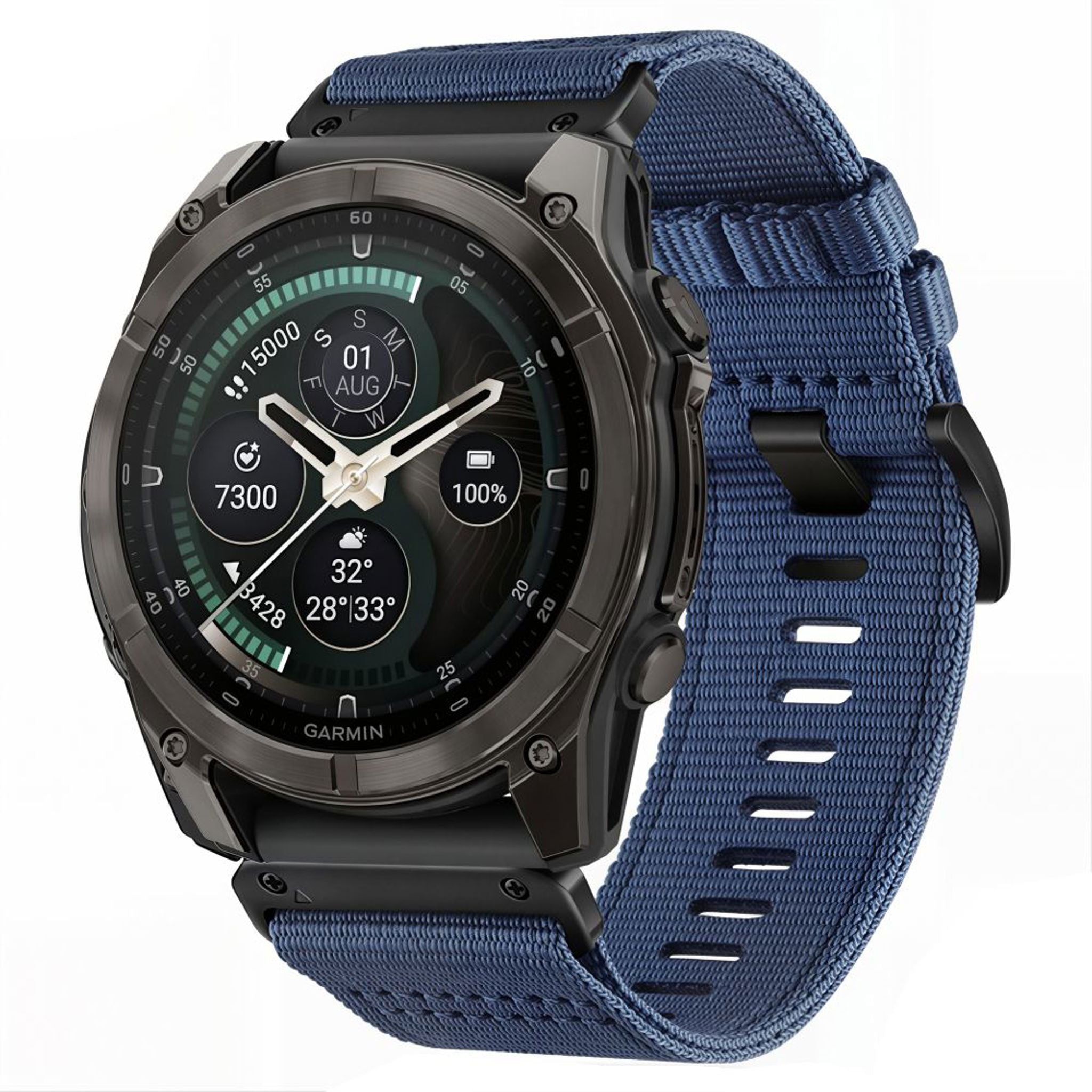 Universal Garmin 26mm QuickFit Tech-Protect Classic Nylon Reim - Blå