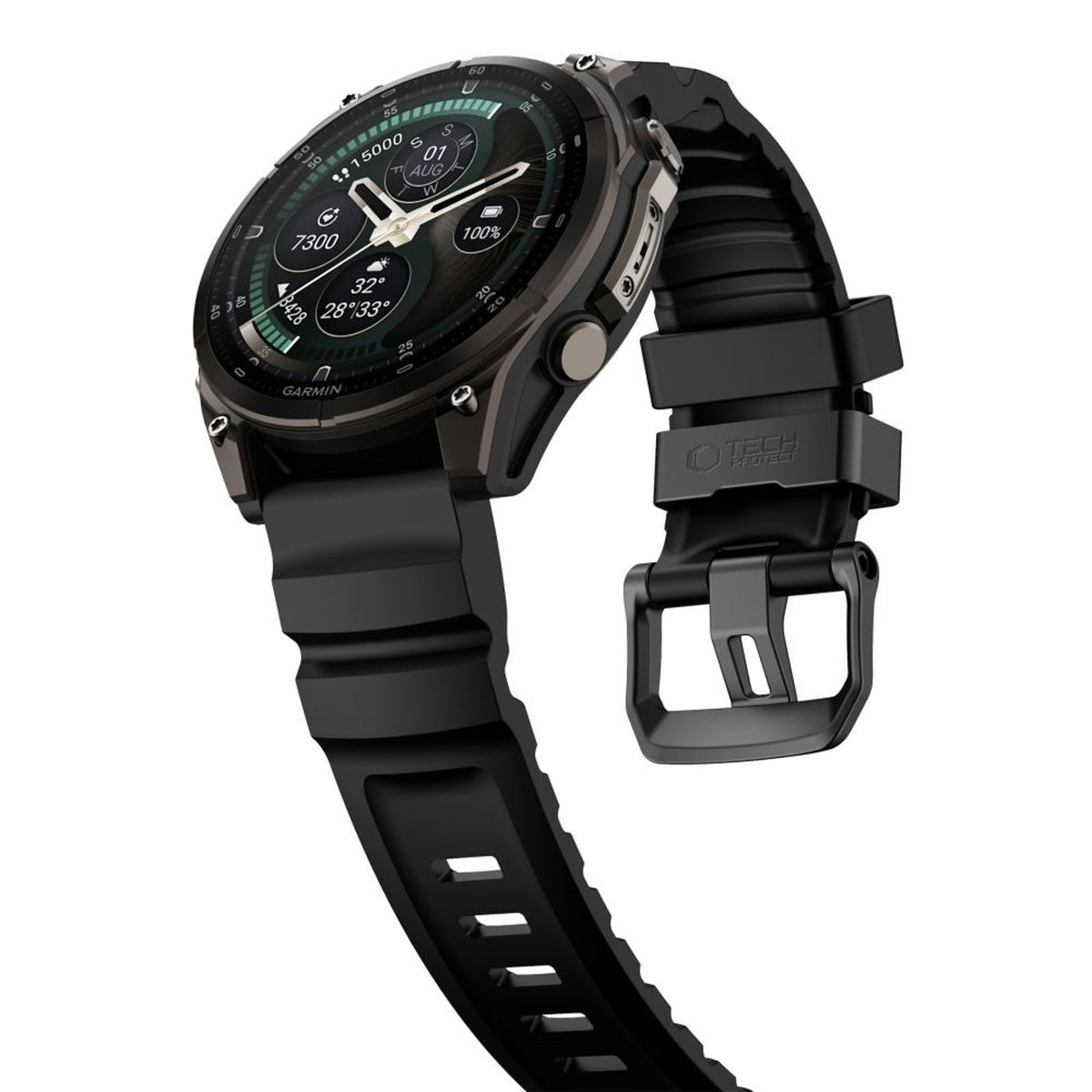 Universal Garmin 22mm QuickFit Tech-Protect Motion Klokkereim - Svart