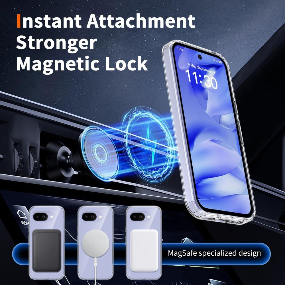 Google Pixel 10a Tech-Protect Flexair Hybrid Deksel - MagSafe Kompatibel - Gjennomsiktig