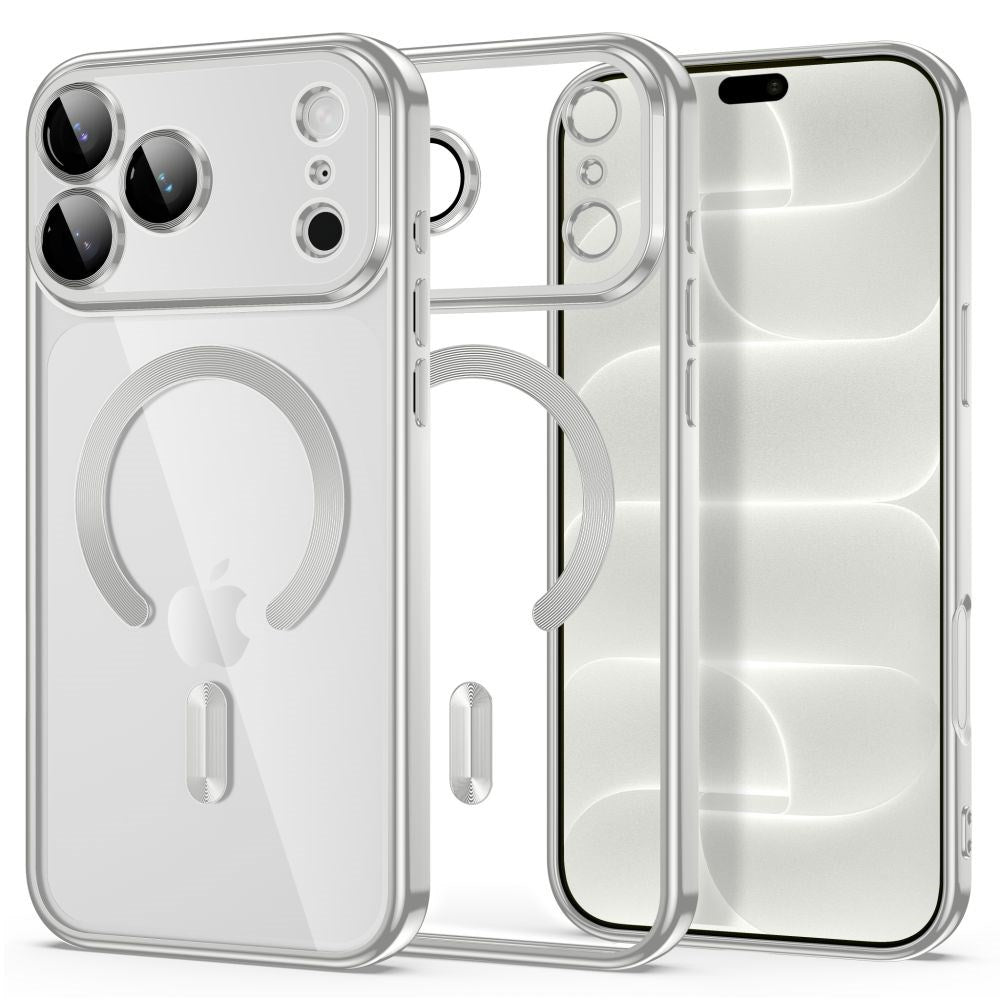 iPhone 18 Pro Max / 17 Pro Max Tech-Protect MagFlex Deksel - MagSafe Kompatibel - Sølv / Gjennomsiktig