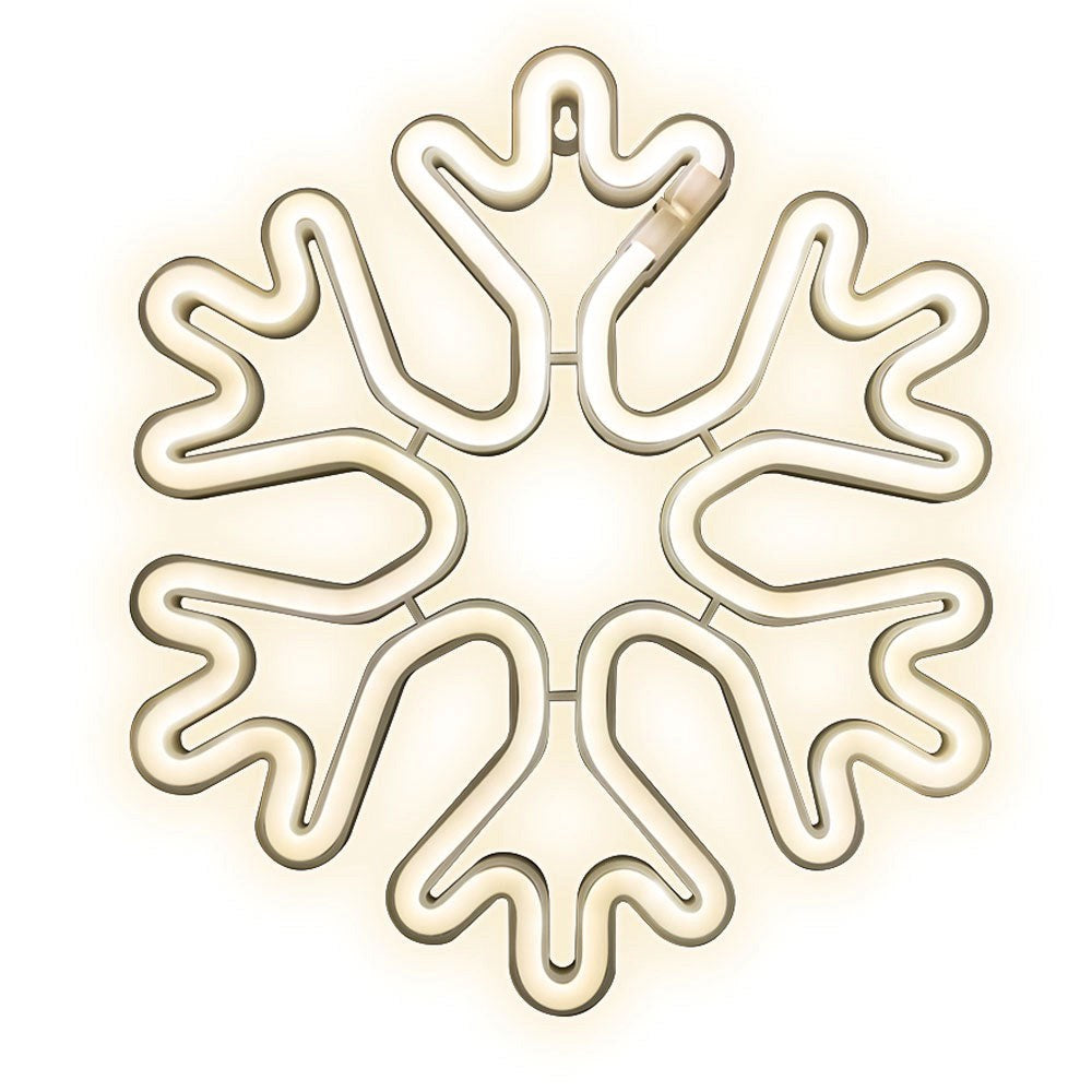 Forever Light LED Neonskilt Jul - Hvitt Lys med Snøflak