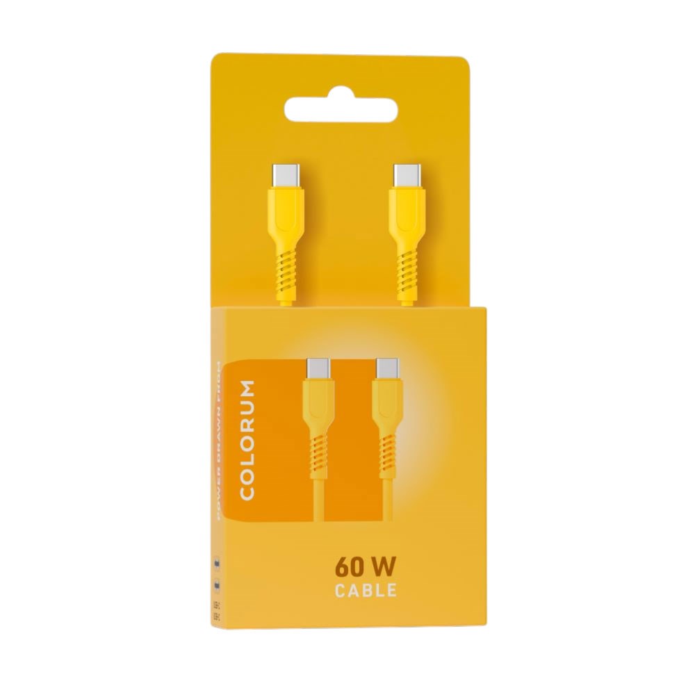 Colorum 60W USB-C til USB-C Kabel - 1.8m - Yellow