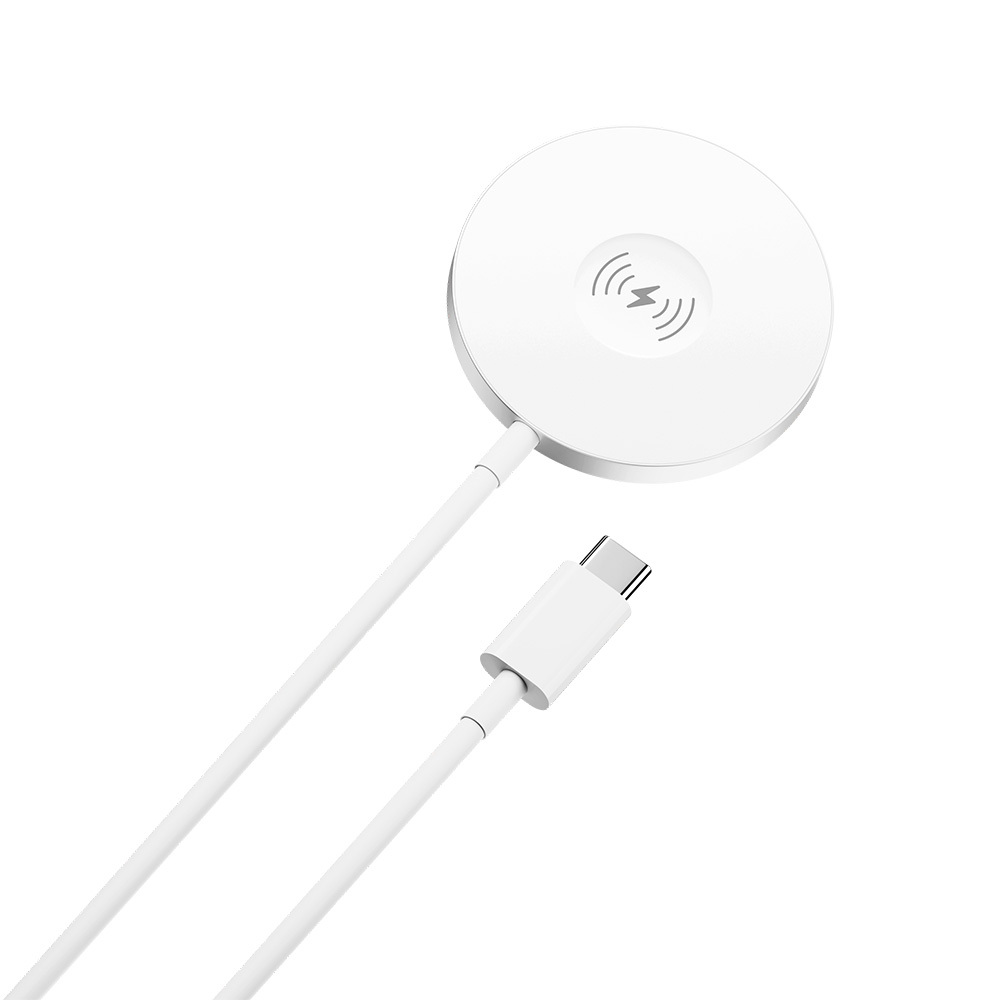 Forever MAWC-400 3-i-1 Magnetisk Trådløs Lader - 15W - USB-C - MagSafe Kompatibel - Hvit