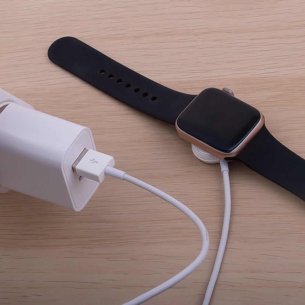 Forever MASM-100 3W Trådløs Lader til Smartwatch - USB-A - MagSafe Kompatibel - Hvit