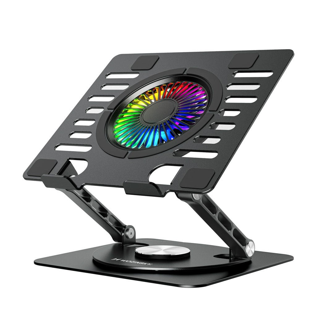 Wozinsky CoolBase Stativ for Bærbar PC / Nettbrett med RGB-Belysning & Kjøling – Svart