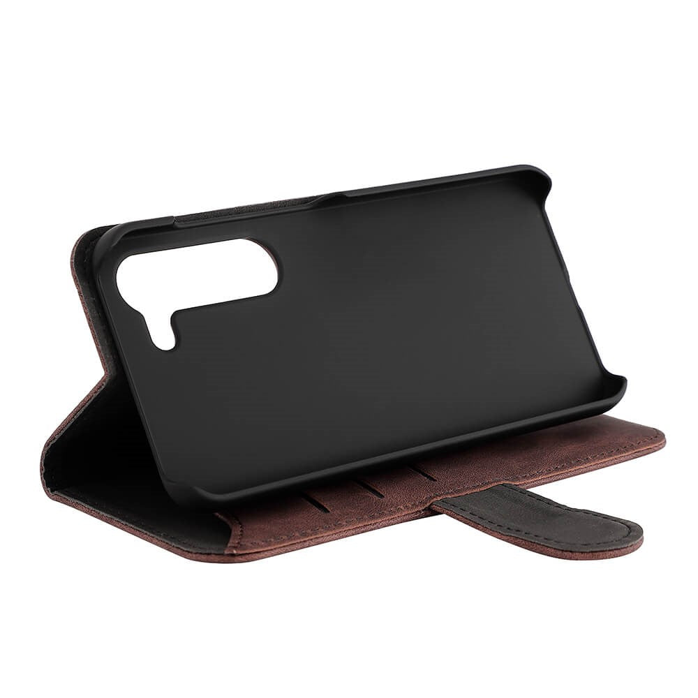 Samsung Galaxy S23 Gear Wallet - Flippdeksel i Skinn med Lommebok - Brun