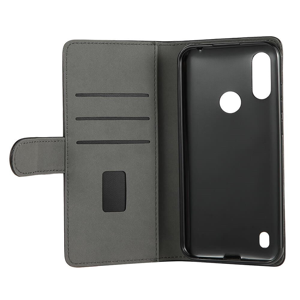 GEAR Motorola Moto E6s (2020) / E6i Wallet PU Skinndeksel m. Lommebok Sort
