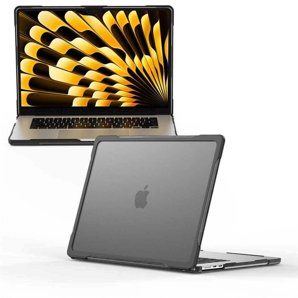 MacBook Air 15" M2/M3/M4 (2023-2025) Hard Plast Deksel - Gjennomsiktig / Svart