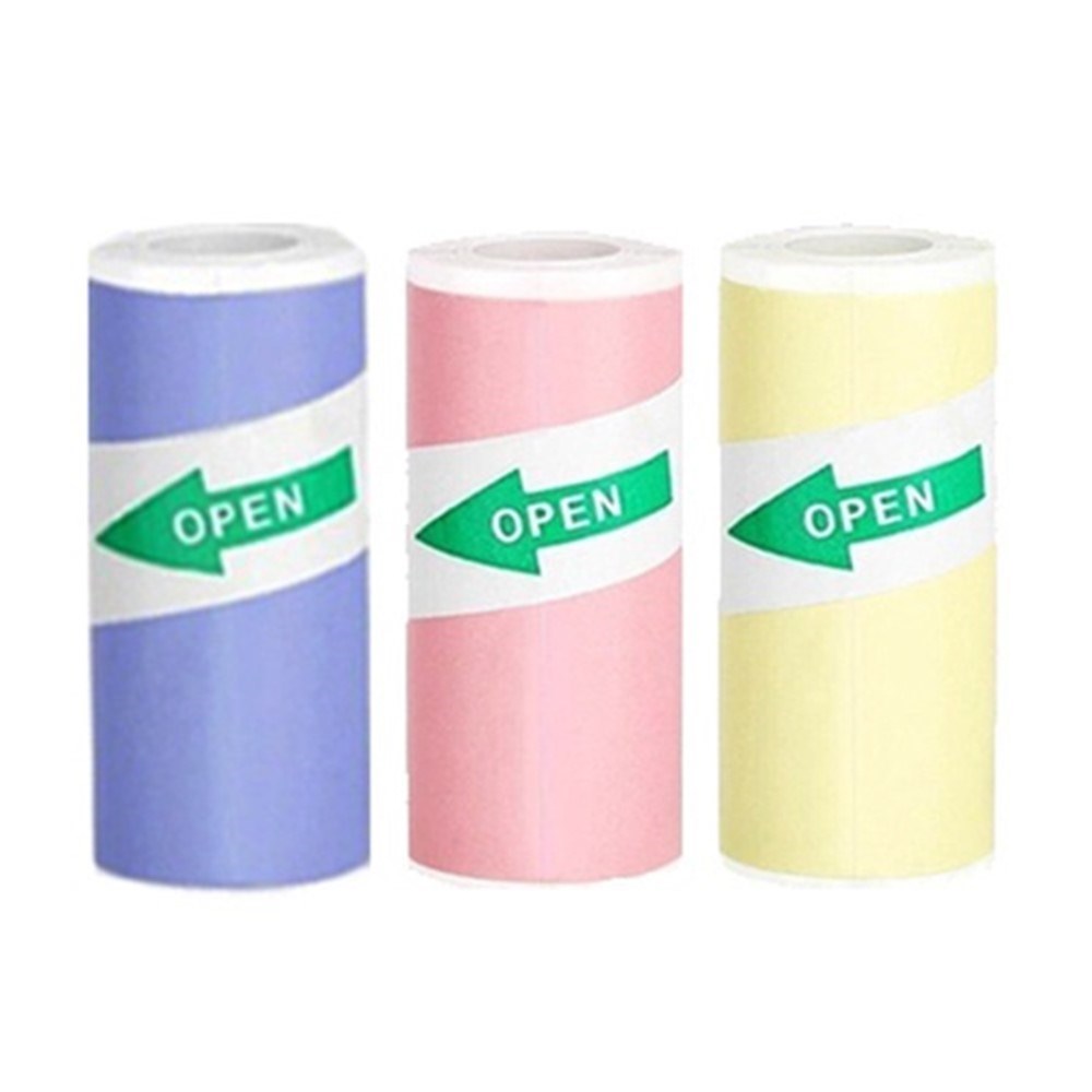 Termisk Fotopapir - Selvklebende - 57 x 25 mm - 3 stk - Lilla / Rosa / Gul